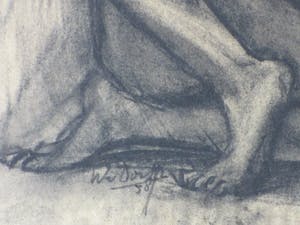 Willem van Dort - Liefdespaar - Potlood/Houtskool kopen? Bied vanaf 75!