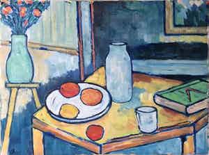 Jan Willem Versteeg - Stilleven met boek en fruitschaal verkocht voor € 95!