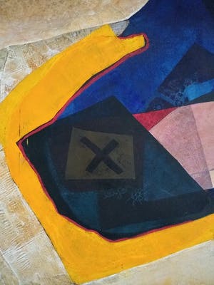 Gonda de Bles - Landschap in fragmenten verf en papier kopen? Bied vanaf 70!