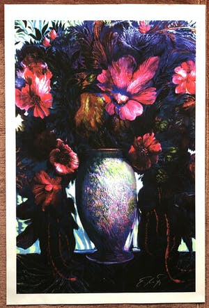 Ernst Fuchs - großes blaues Blumenbouquet kopen? Bied vanaf 100!