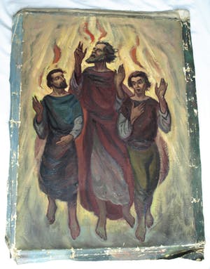 Klaas Pijlman - Olieverf op doek , “Jezus met 2 Apostelen” – groot - ca. 1975 kopen? Bied vanaf 1!