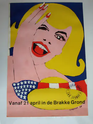 Jan Cremer - Affiche , Studio speelt jan cremer in de Brakke Grond Amsterdam - 1969 kopen? Bied vanaf 1!