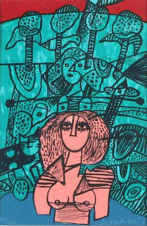 Corneille - Abstracte Figuratie verkocht voor € 175!