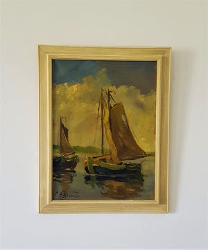 Niet of onleesbaar gesigneerd - zeilboten aan land. kopen? Bied vanaf 1!