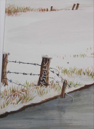 Ari Stolk - Winterlandschap boerderij, bevroren sloot en eenden kopen? Bied vanaf 60!