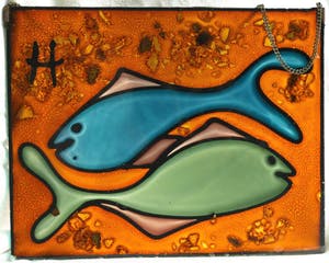 Niet of onleesbaar gesigneerd - Raamhanger , Vissen – oud kopen? Bied vanaf 1!