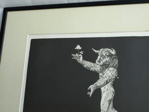 Dick Stolwijk - Ets, “Minotaurus met Roos” – gesigneerd & ingelijst – oplage 25 ex. kopen? Bied vanaf 50!