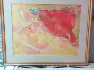 Alfons Van Meirvenne - paar zwemmende vissen verkocht voor € 250!