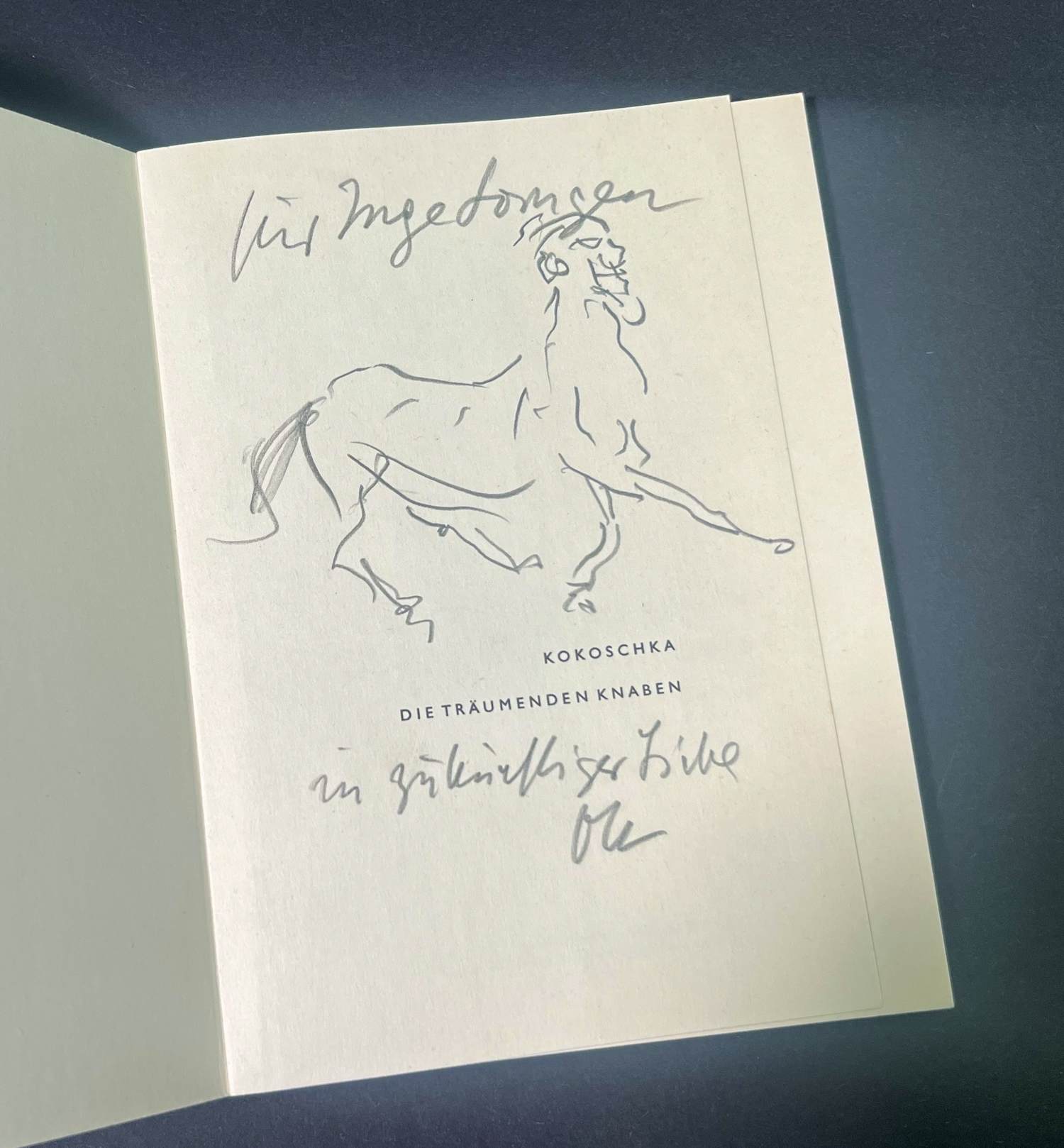 Buy Oskar Kokoschka - Originele tekening van een centaur - in een dichtbundel - 1959? Bid from 1190!
