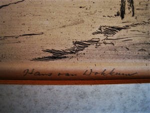 Hans van Dokkum - Lid van "de Grafische" - mooie verstilde ETS "binnenvaartschip" oplage 50 stuks kopen? Bied vanaf 20!