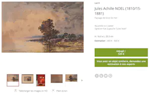 Jules Achille Noël - "Evreux, City view with Clocktower". kopen? Bied vanaf 175!