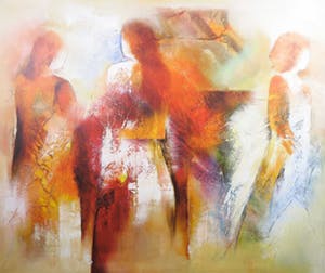 Wil Lof - Giclée op doek, Ontmoetingen II (Groot) kopen? Bied vanaf 1!