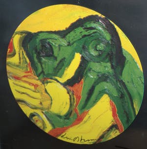 Jef Diederen - Bord Ø 34 cm +7 Cobra boeken +affiche met zeefdruk Corneille Lindström e.a. kopen? Bied vanaf 60!