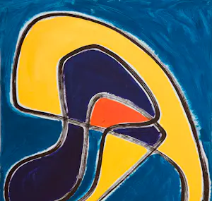 Gundi Falk - Große abstrakte Komposition auf Leinwand – 100 x 70 cm kopen? Bied vanaf 300!