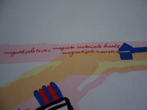Huibert van Dorp - Zeefdruk, "Magnetische Flux". kopen? Bied vanaf 35!