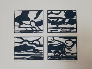 Paul Overhaus - 2 grote linosnedes kopen? Bied vanaf 1!