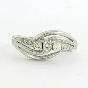 14k witgouden ring bezet met briljant en single cut geslepen diamant tot. 0.35ct kaufen? Bieten Sie von 625!