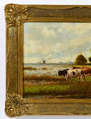Adriaan Marinus Geijp - (1855-1926) - "Koeien in Hollands Polderlandschap" kopen? Bied vanaf 400!
