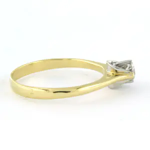 18k bicolour gouden solitair ring met briljant geslepen diamant tot. 0.22ct kopen? Bied vanaf 500!