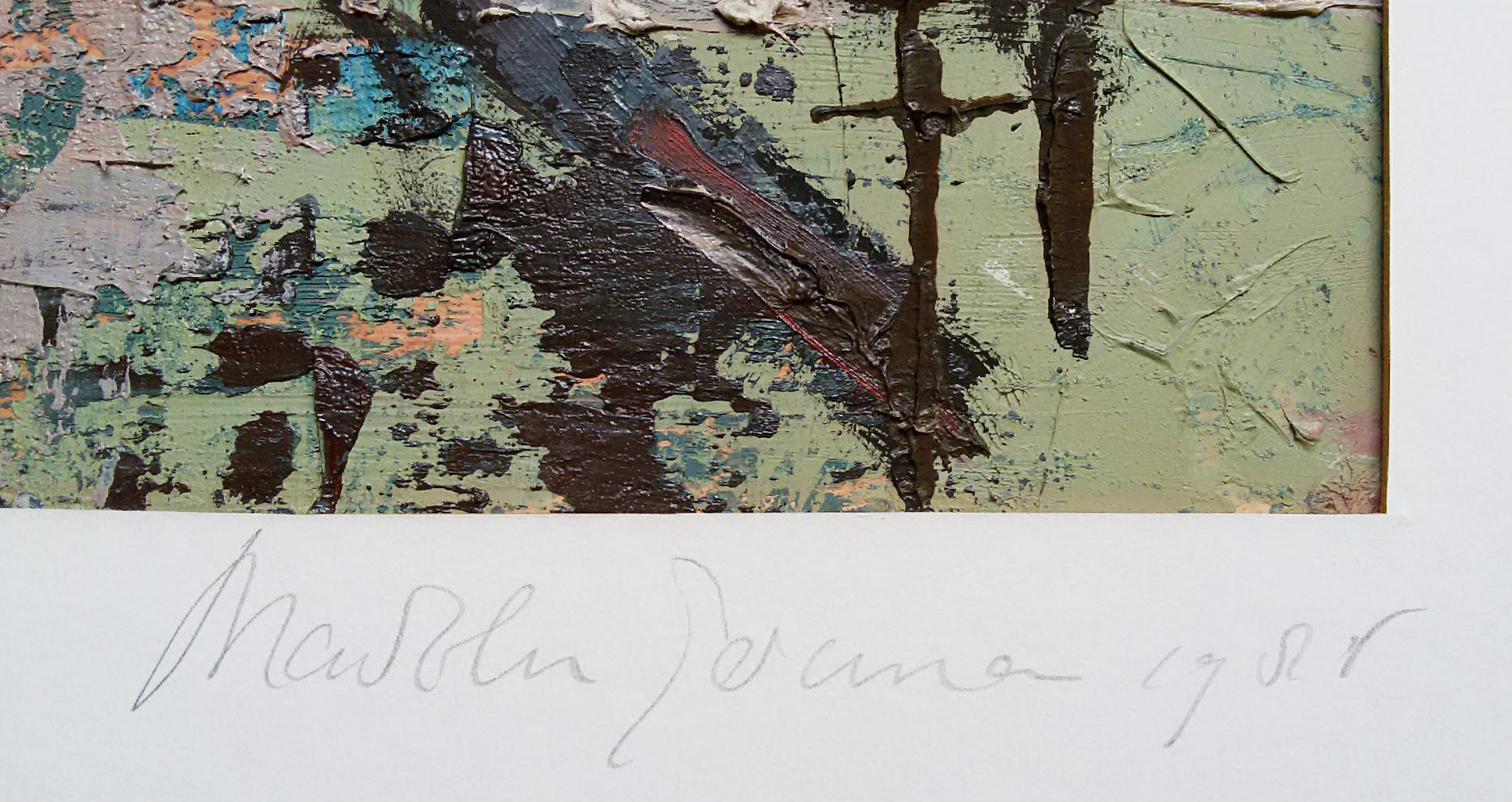 Madelon Gouman - Bouwput Amsterdam, olieverf op karton (ingelijst) kopen? Bied vanaf 50!