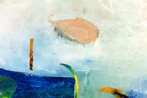 Ton van Kesteren - Gemengde techniek op papier, Abstracte compositie - Ingelijst kopen? Bied vanaf 35!