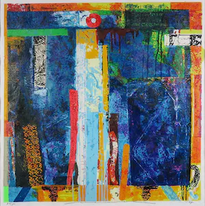 Jos Verwiel - Zeefdruk, Blue Tombe - Ingelijst (Groot) kopen? Bied vanaf 60!