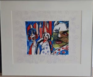 Herman Brood - Singer, grote zeefdruk, mooi gelijst kopen? Bied vanaf 390!