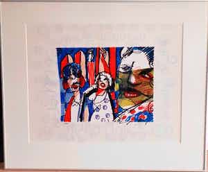 Herman Brood - Singer, grote zeefdruk, mooi gelijst verkocht voor € 390!