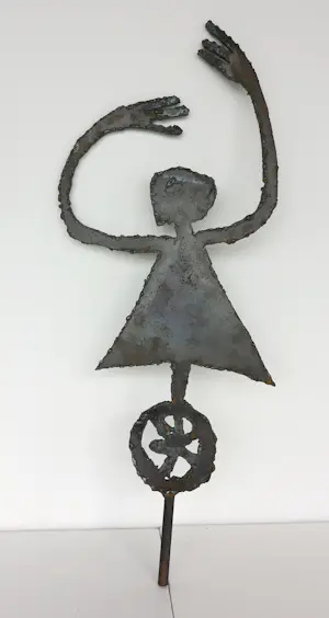 Albrecht Genin - Sculptuur van metaal, Tänzerin mit Rad kopen? Bied vanaf 500!