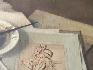 Jan Schouten - Realistisch stilleven met kunstenaarsattributen kopen? Bied vanaf 400!