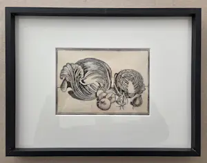 Arend van Starrenburg - Stilleven met kolen en uien. Ingelijst. 1919. kopen? Bied vanaf 79!