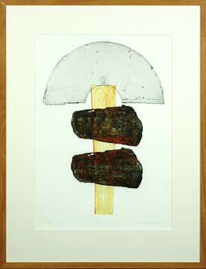 Vera van Heusden - Kleurenets, Zonder titel - Ingelijst verkocht voor € 35!