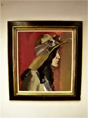 Marius Heijnes - Fraai expressionistisch geschilderd olieverf op doek portret "dame met hoed" verkauft für € 48!