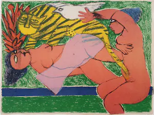 Corneille - Litho: 'Le tigre amoreux II' (1985) kopen? Bied vanaf 180!