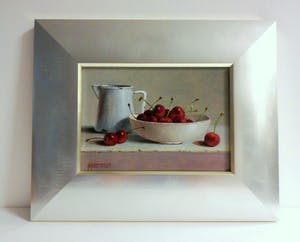 Hans Habraken - stilleven met kan, schaal met kersen kopen? Bied vanaf 274!