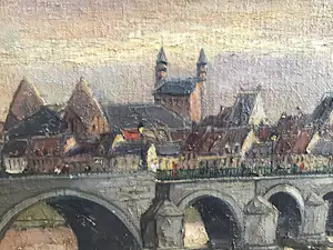Pie Wilhelmus - De oude brug over de Maas Maastricht. kopen? Bied vanaf 150!