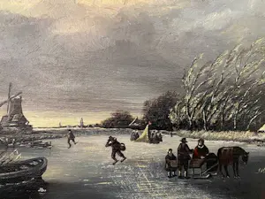 Niet of onleesbaar gesigneerd - schaatspret kopen? Bied vanaf 1!