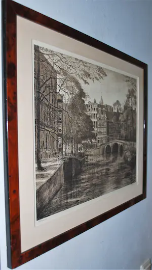Louis Landre - Herengracht - Amsterdam - fraai ingelijste ets kopen? Bied vanaf 35!