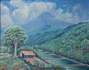 Niet of onleesbaar gesigneerd - Landschap Nederlands Indisch (Indonesië) kopen? Bied vanaf 10!