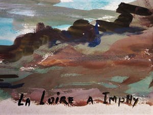Niet of onleesbaar gesigneerd - Frankrijk impressionistisch Aquarel "de Loire bij Imphy Bourgogne" gesigneerd kopen? Bied vanaf 1!