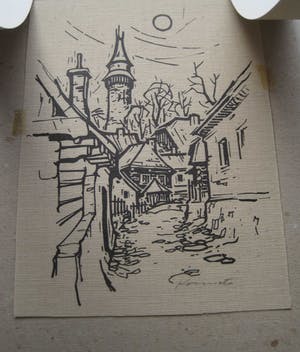 Niet of onleesbaar gesigneerd - Dorpsgezicht. kopen? Bied vanaf 1!