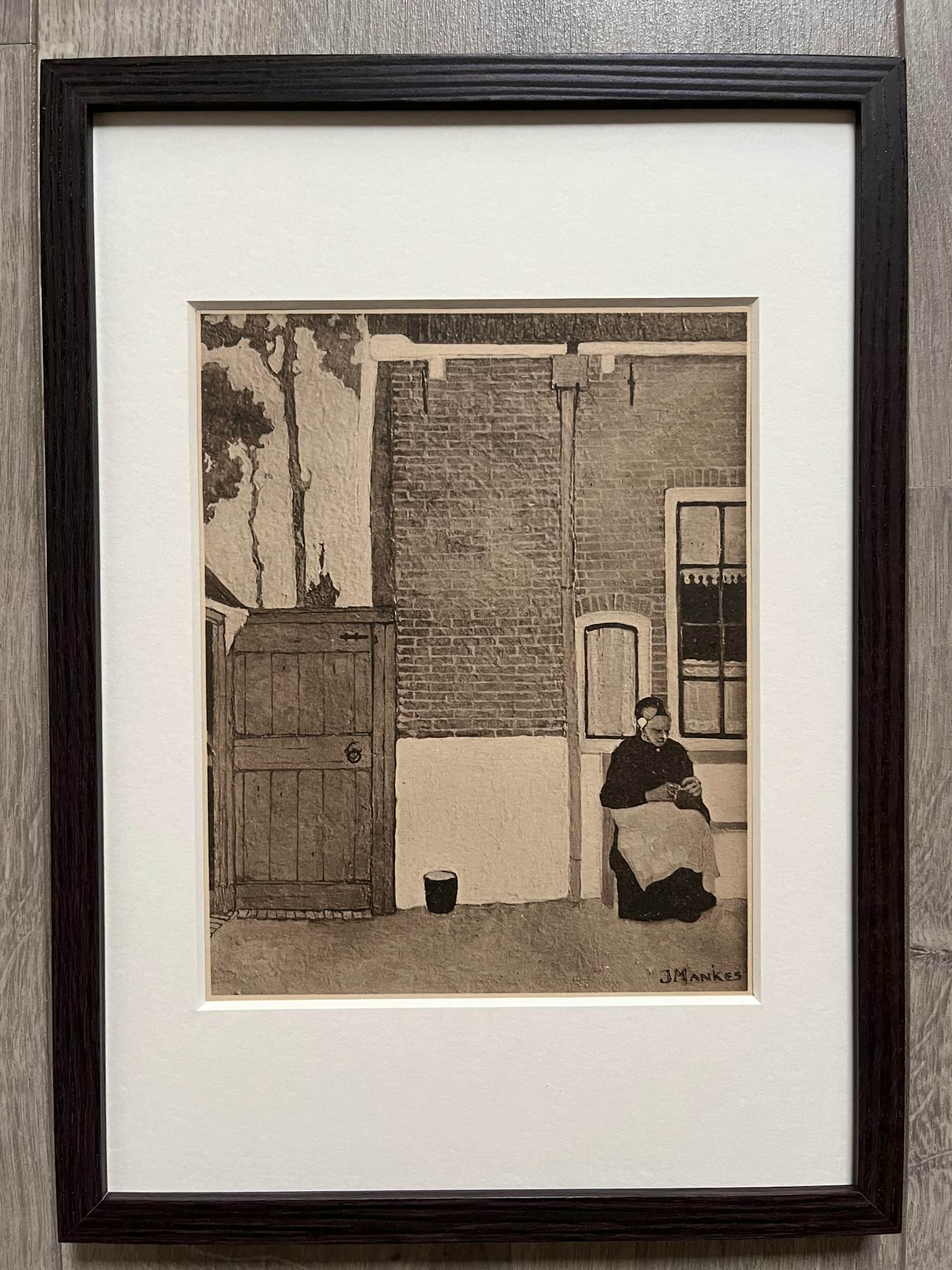 Jan Mankes - Originele Heliogravure Breiend Vrouwtje 1923 kopen? Bied vanaf 135!