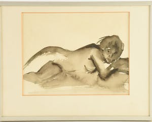 Maya Wildevuur - Liggend naakt - aquarel - 22 x 27 cm / afgeprijsd kopen? Bied vanaf 30!