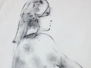 Isaac Naarden - Zittend Naakt - Inkttekening kopen? Bied vanaf 1!