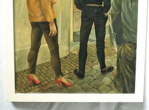 Niet of onleesbaar gesigneerd - Olieverf op doek , Op een gracht in Amsterdam – ingelijst - 1958 kopen? Bied vanaf 1!