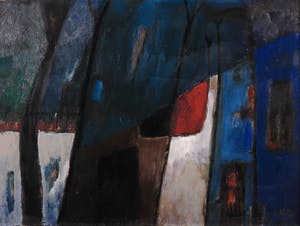 Jos Schimmer - Olieverf op paneel, Het stille dorp - Ingelijst kopen? Bied vanaf 200!