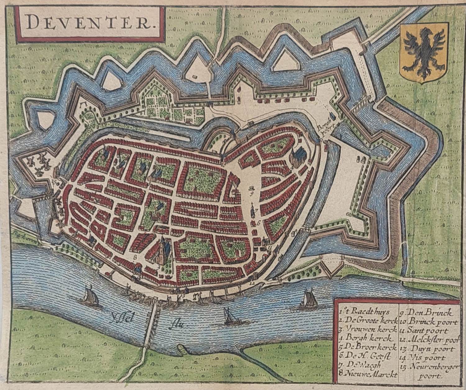 Ludovico Guicciardini - Deventer Oude Kaart Gravure Plattegrond 1652 kopen? Bied vanaf 50!
