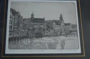 Niet of onleesbaar gesigneerd - 6 fraaie etsen, alle gesigneerd en ingelijst!! kopen? Bied vanaf 1!