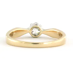 14k gouden gouden solitair ring met bolsjewiek geslepen diamant tot. 0,25ct kopen? Bied vanaf 310!