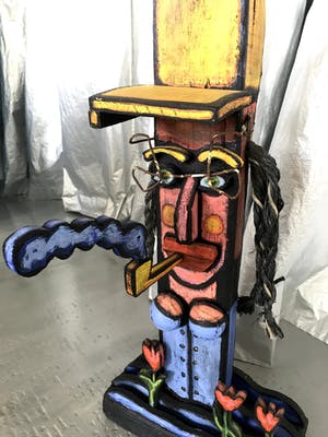 Hans Verschoor - Vrouw met de Pijp - Houten Beeld kopen? Bied vanaf 150!